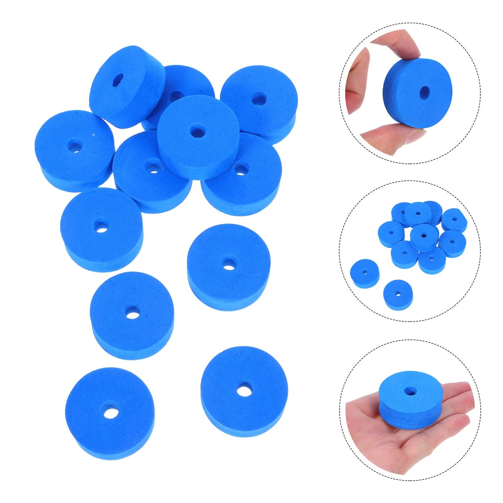 12 pz. Cuscinetti in feltro blu lago da 40 mm per protezione stativo Hi-Hat, accessori per batteria a doppio strato spessi, ricambi