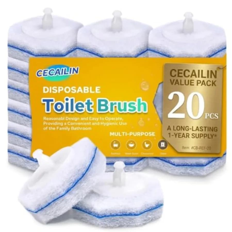 Curated Picks 20pcs Disposable Toilet Brush Refills, Toilet Bowl Cleaner Refill Pads, Compatible with Most Toilet Cleaning Wand