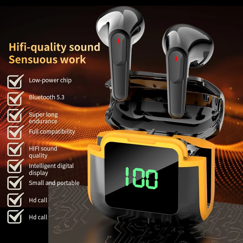 Nuovi Auricolari Pro90 TWS Wireless Bluetooth 5.3 Auricolari Touch Control HD Cuffie stereo HIFI Riduzione del rumore Auricolare con microfono