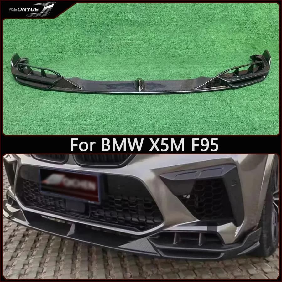 For BMW X5M F95 2018+ Carbon Fiber Front lip Car Bumper Diverter Spoiler Diffuser Front chin L Style Car Accessories body kit
