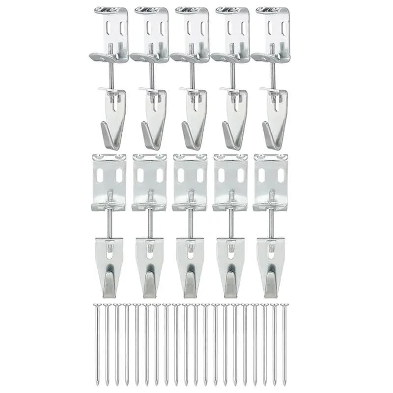 ABVC 10 adjustable J hooks for hanging pictures - Kit for hanging mirrors with hooks for images and frames