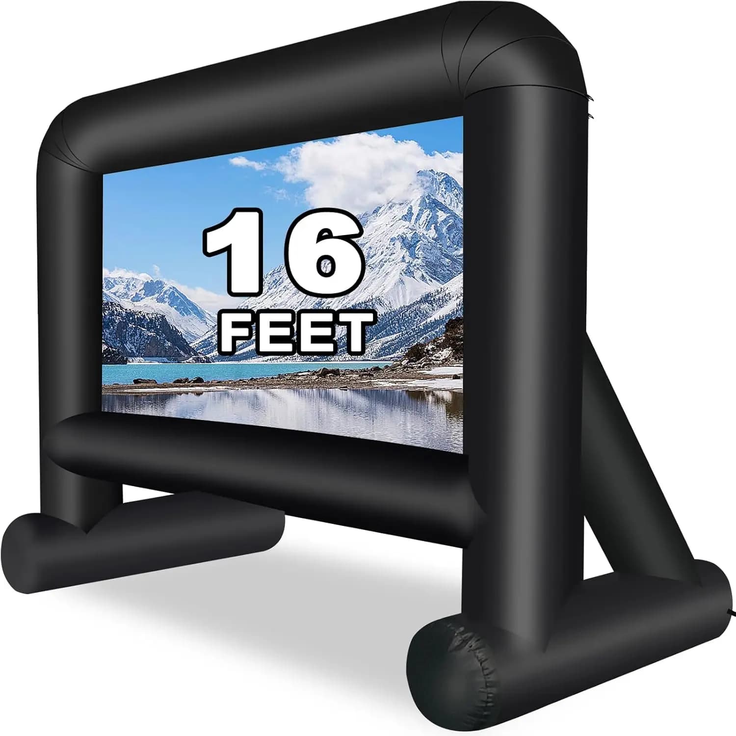 16ft Inflatable Movie Screen Outdoor Projector Screen with Air Blower Storage Bag - Front/Rear Projection, Easy Set Up Blow Up S