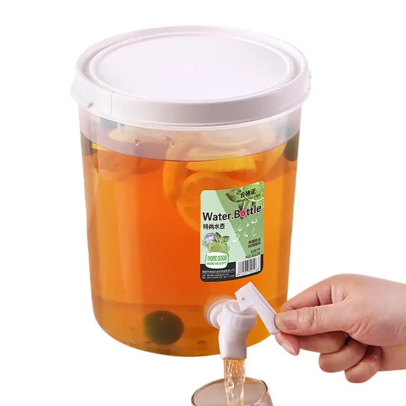 Drink Dispenser with Spigot Cooling Drink Dispenser Beverage Kettle with Spigot Cylindrical Water Bottle Hot Weather Drinking