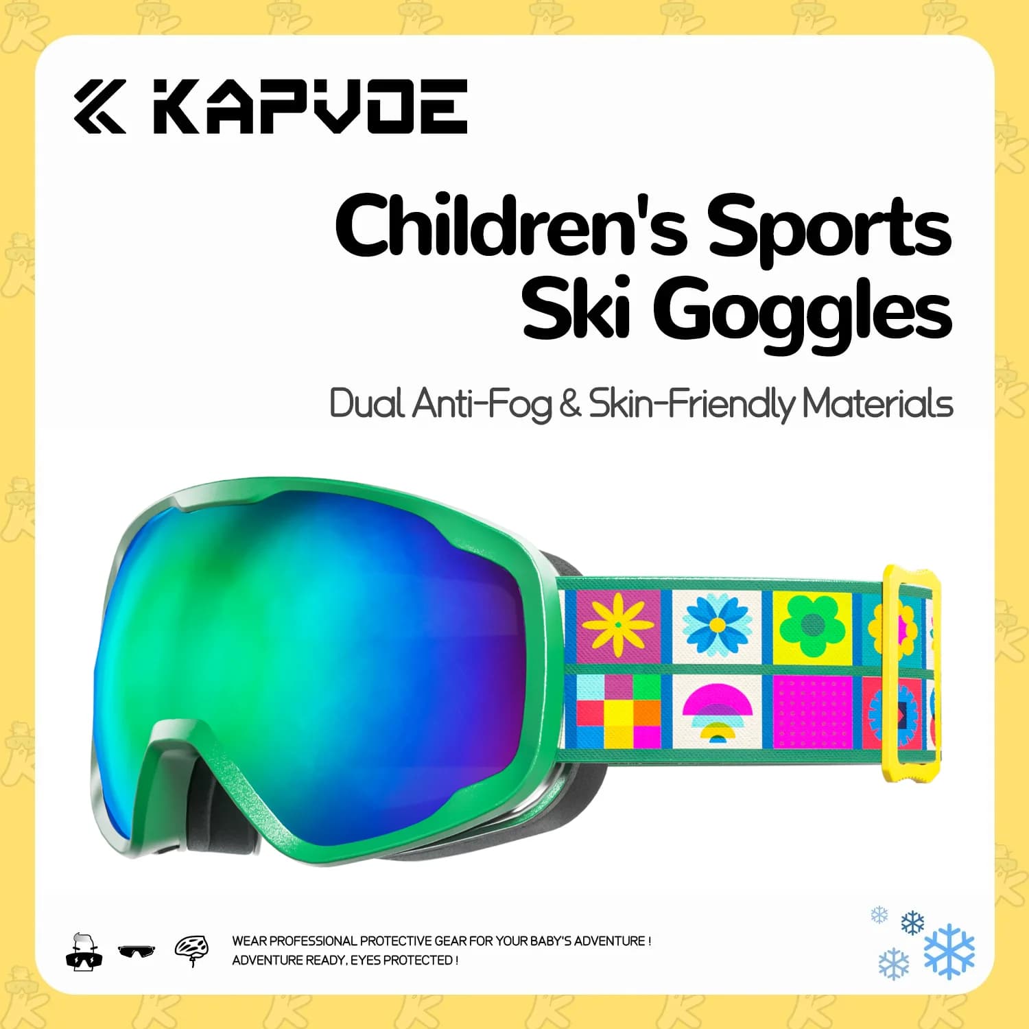Occhiali da Neve per Bambini Kapvoe, Occhiali da Sci Professionali Antiappannamento, Occhiali da Snowboard per Bambini UV400, Maschera da Sci per Bambini 2026