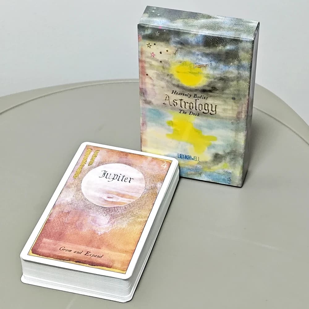 Mazzo di oracoli per astrologia dei corpi celesti: 51 carte acquistate dei pianeti, dello zodiaco, le case, le grandi aspetti 10,3*6 cm