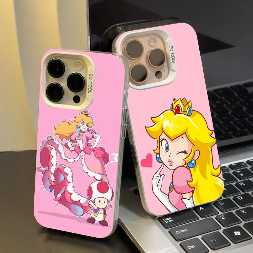 Custodia per Telefono Principessa Peach per iPhone 17 Max 16 Pro, Cover Morbida per 14 13 15