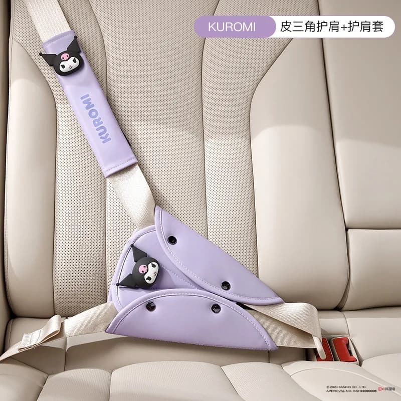 Sanrio Car Seat Belt Protective Strap Anti-Strike Protective Cover Protective Waist Belt Fixer for Kids Car Accessories Hello Kitty