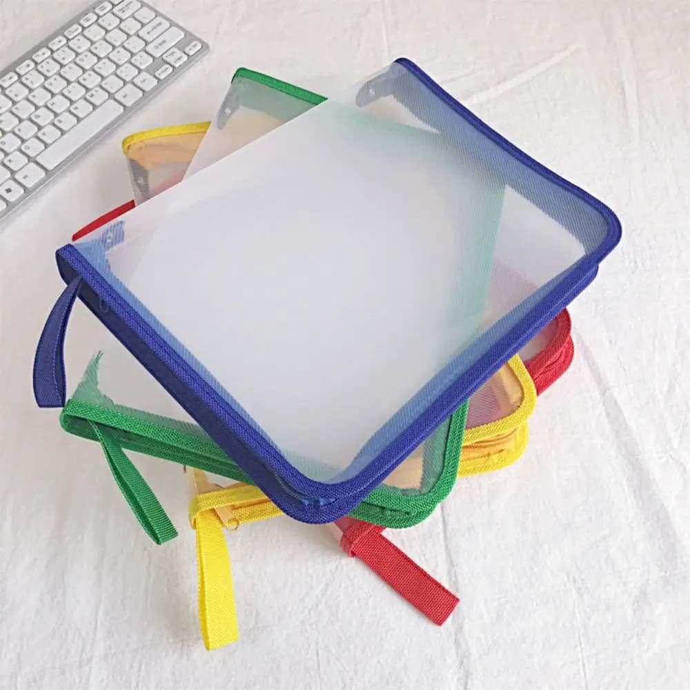 Student Textbook Storage Bags Zipper Pocket Stationery Paper Organizer Zipper Storage Bag File Bag Folders Test Paper Folder