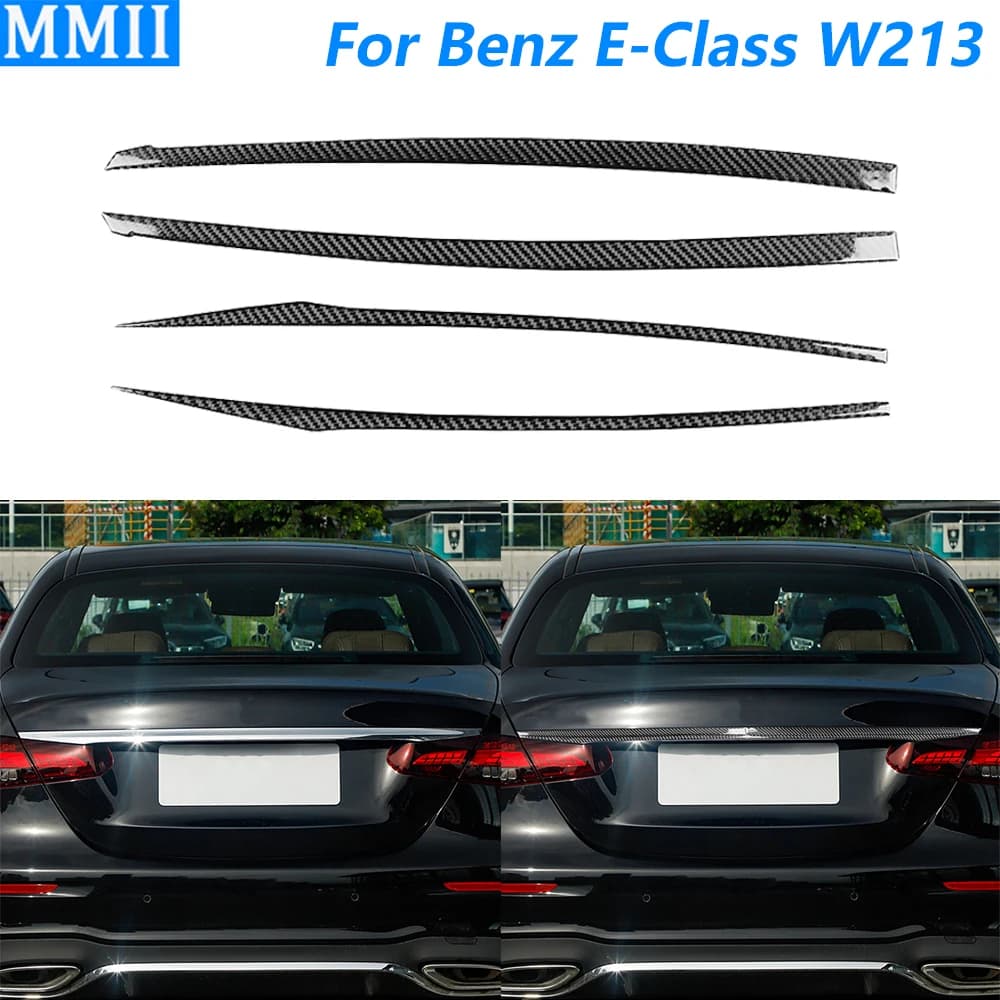 Per Mercedes-Benz Classe E W213 2016-2022 In Fibra di Carbonio Portellone Posteriore Tronco Pannello di Rivestimento Strisce Accessori Auto Decorazione adesivo