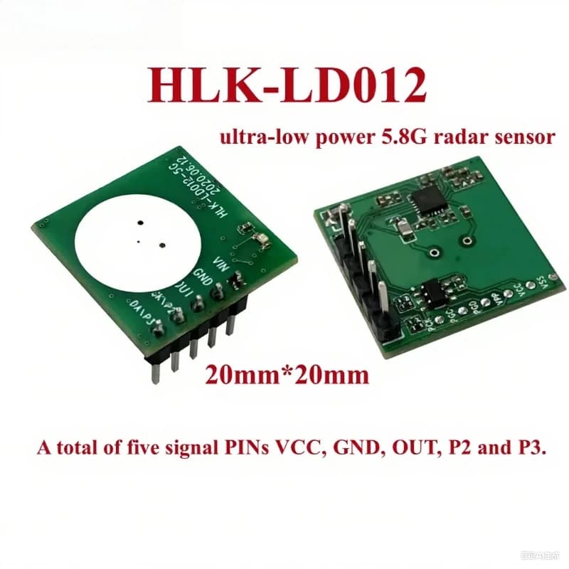 HLK-LD012-5G, modulo sensore di movimento radar da 5,8 GHz per interruttore della luce intelligente, porta automatica, allarme di sicurezza, allarme falso basso