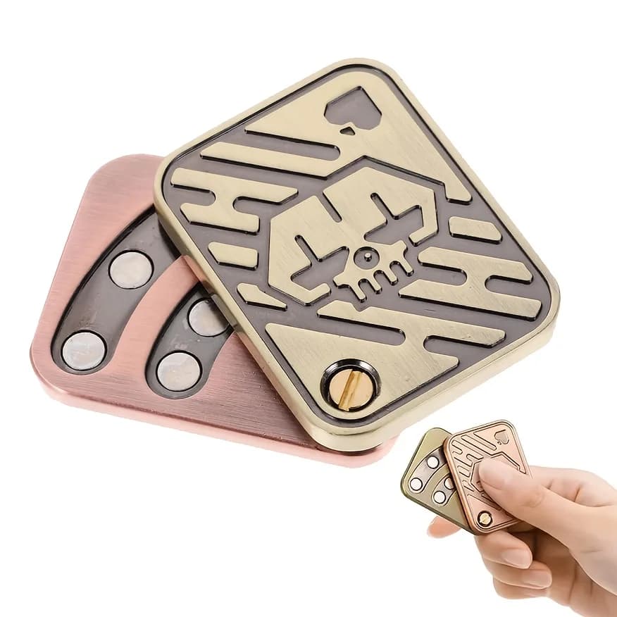 Fidget Spinner Pop Fingertip Gyro Soluzione Riduzione della pressione Giocattolo Push Card, Giocattoli in acciaio inossidabile Regali per adulti