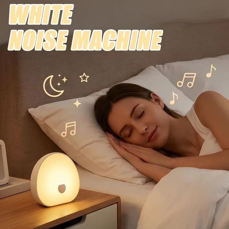 RGB Sleep White Noise Machine with Soothing Sound Touchable Rechargeable LED Night Light Relaxing Audio & Sleep Lamp for Baby