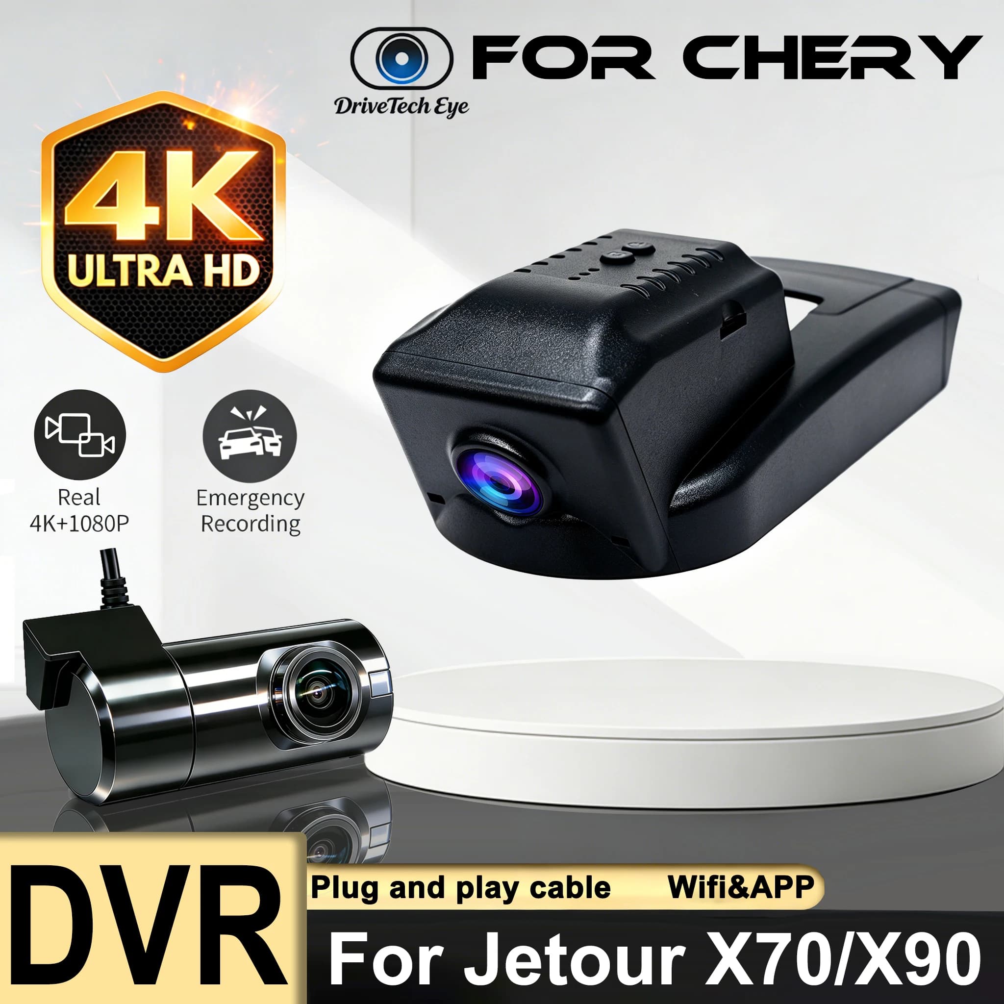 For Chery Jetour X70 X90 Low Version X70S X70 Plus 2019 2020 2021 2022 4K Plug And Play Car Video Recorder Wifi DVR Dash Camera