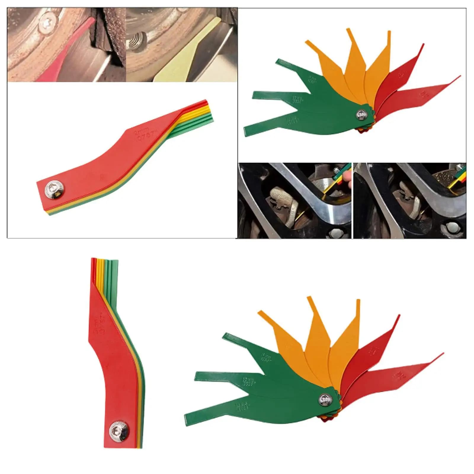 Calibro delle pastiglie dei freni Pratico strumento di misurazione della profondità dei pneumatici compatto e robusto Uso combinato portatile professionale con disco e tamburo