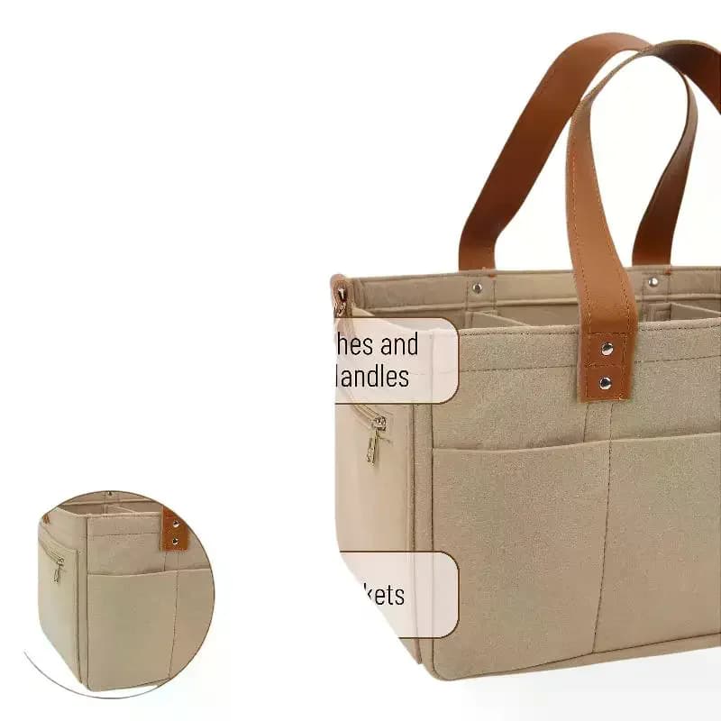 Baby Felt Storage Nursery Organizer Basket Infant Bag With Handle Kids Storage Carrier Large Capacity For Outings