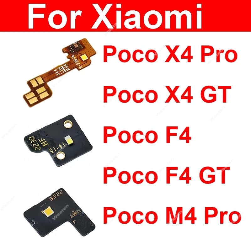 Piccola scheda luminosa flash per Xiaomi Poco X4 F4 M4 GT Pro 5G posteriore fotocamera posteriore scheda luce flash torcia parti del nastro flessibile