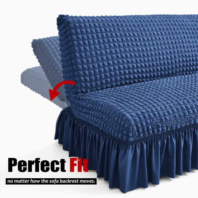 Copertura per Futon Jacquard Senza Braccioli con Gonna Arricciata, Copridivano Letto Elasticizzato Lavabile in Lavatrice, Resistente alle Macchie