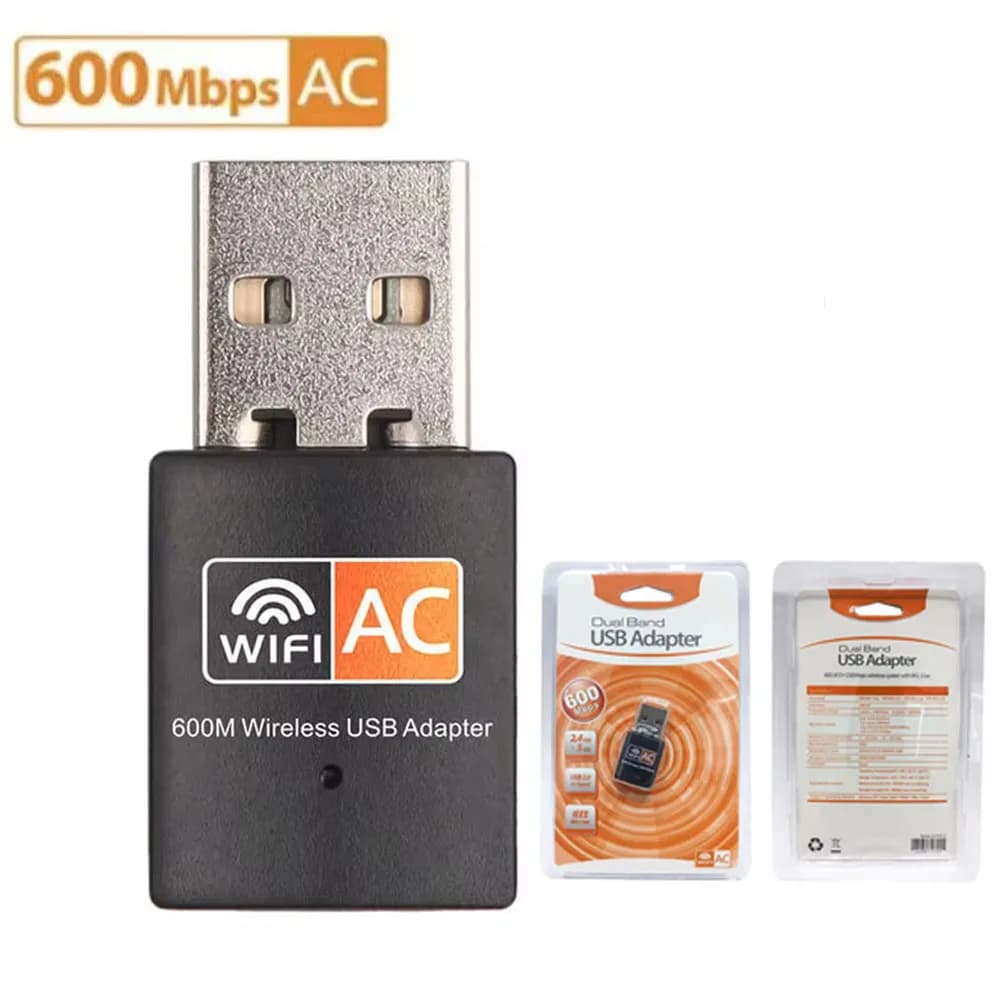 Adattatore WiFi USB 600Mbps 2.4G 5G Antenna WiFi Dual Band 802.11b/n/g/ac Mini ricevitore scheda di rete per computer wireless