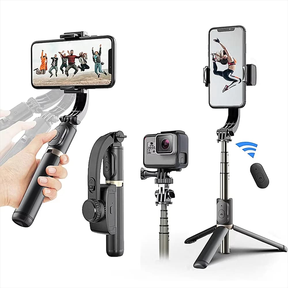 Phone Holder with Wireless Remote Remote Auto Face Tracking Portable Travel Selfie Stick Tripod for iPhone/Android and Gopro