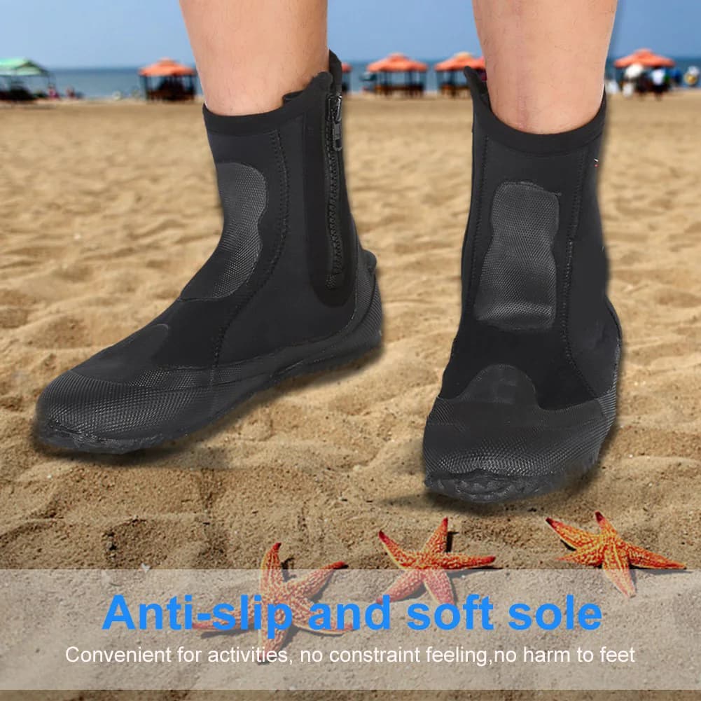 Scarpe da Immersione, Stivali per Snorkeling KEEP DIVING, 1 Paio, 5mm Neoprene, Stivali Lunghi per Immersione e Snorkeling, Scarpe Acquatiche