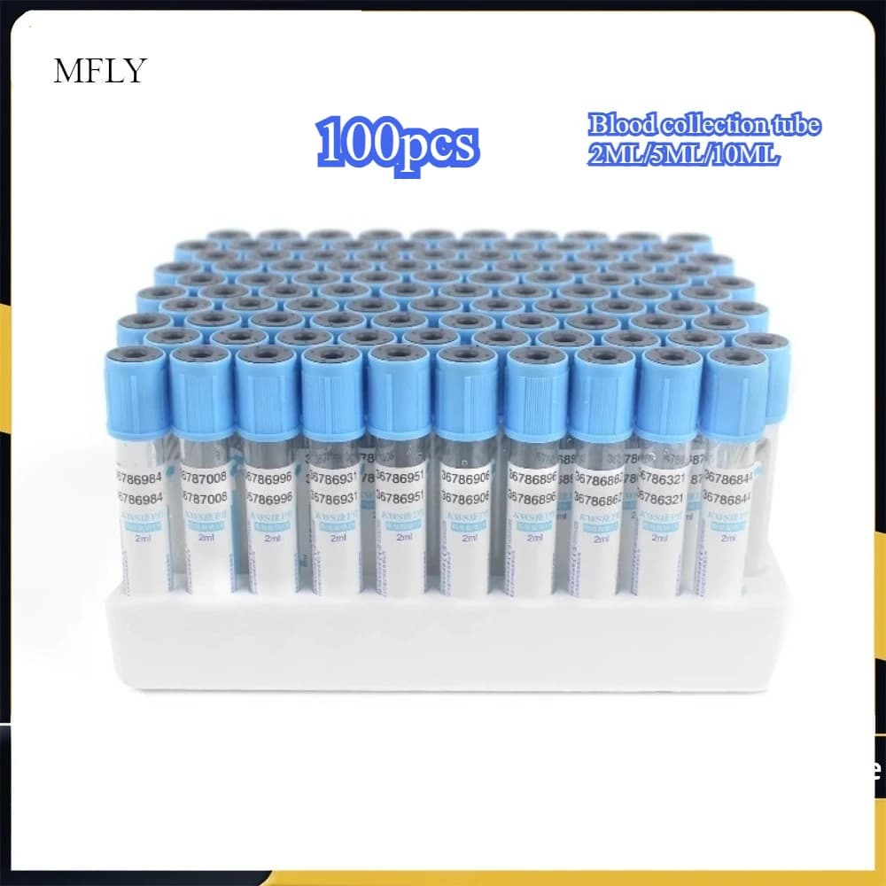 Disposable sterile vacuum blood collection pipe for sodium citrate 1:9 10 ml/5 ml/2 ml Veterinary plastic sampling pipe 100 pieces