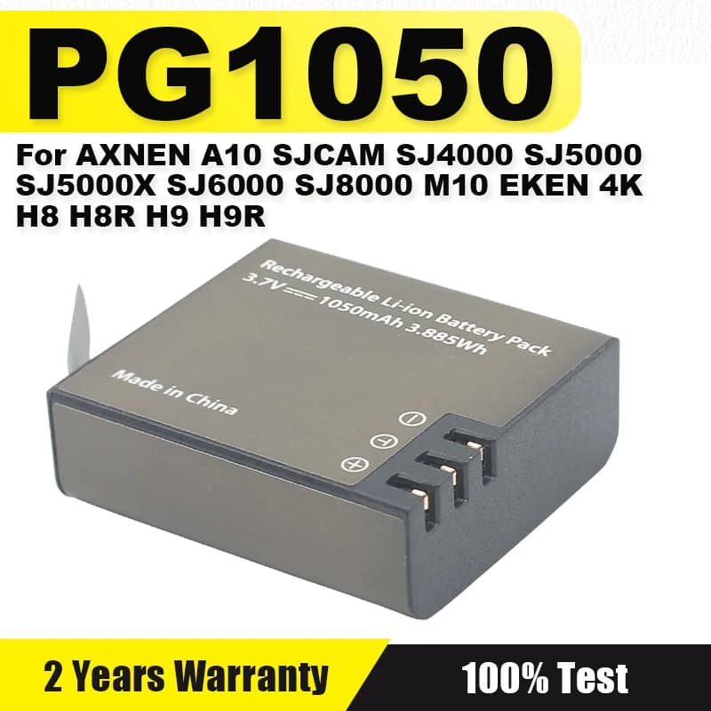 Nuova batteria ricaricabile agli ioni di litio PG1050 da 1050 mAh per SJ4000 SJ5000 SJ6000 WIFi SJCAM Sport Action Camera DV SJ Batteria dedicata