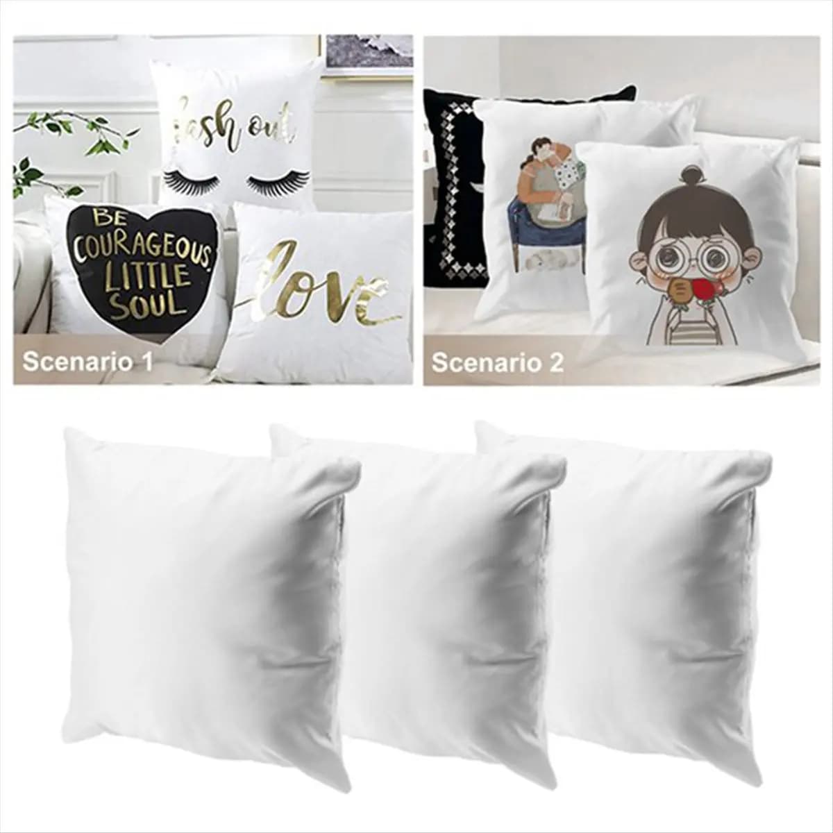 N14R Top 8pcs Sublimation Blanks Pillow Cases 16 X 16inch Cushion Covers Pillow Covers for DIY Heat Transfer Press Pillow Covers