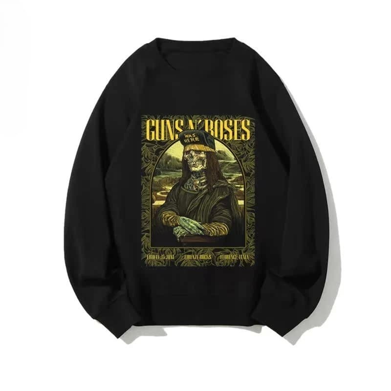 Felpa con Cappuccio Girocollo Guns 'n' Roses Primavera/Autunno 2026 per Uomo e Donna - Rock Metal Europeo/Americano