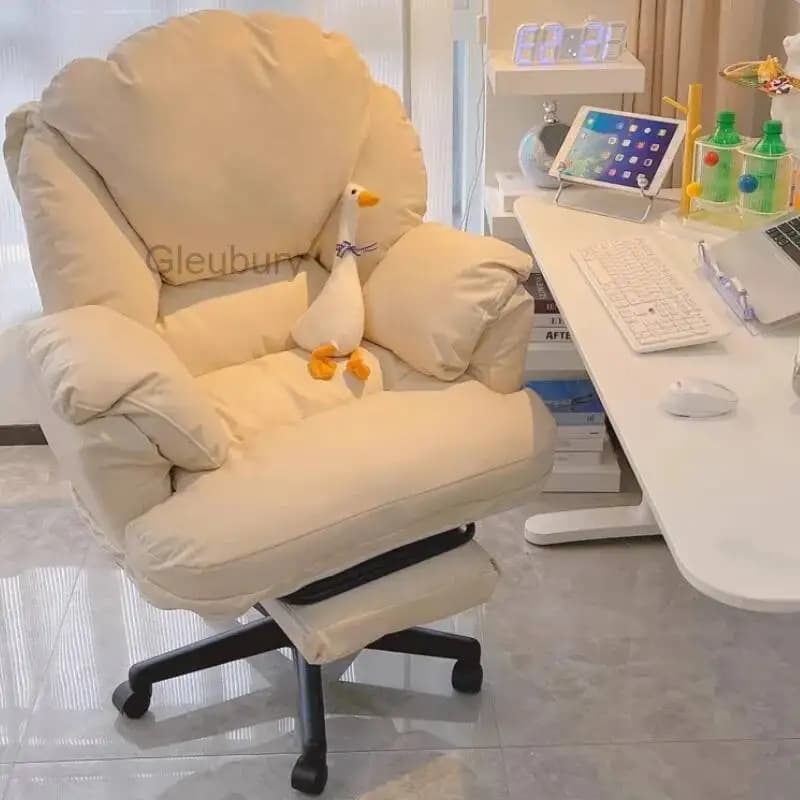 Sedia da computer elegante, comoda, carina, di design, bianca, per casa, sedie da gioco, poltrona reclinabile, Playseat, Silla Escritorio, mobili per ufficio