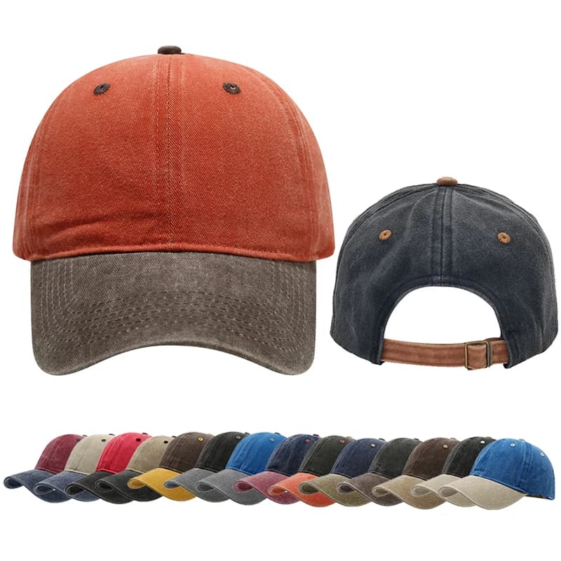 Unisex Washed Berets Vintage baseball cap matched with colors Man Adjustable Women's Casual Summer Outdoor Streetwear Sport Soft Sun Hat