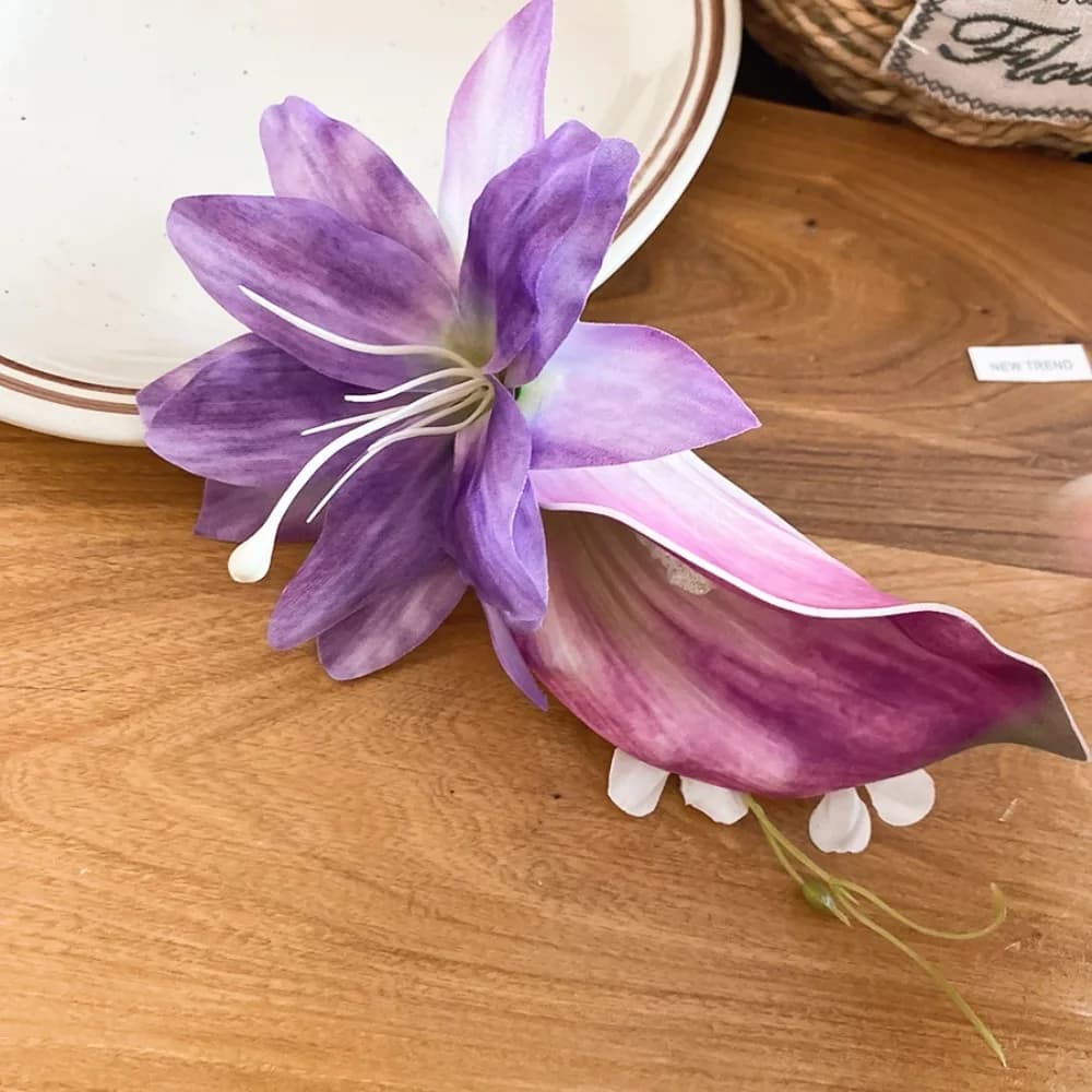 Exquisite Pearl Flower Hairpin Colorful Tassel Hanfu Hair Accessories Ancient Style Side Clip Chinese Style Hair Clip Girls