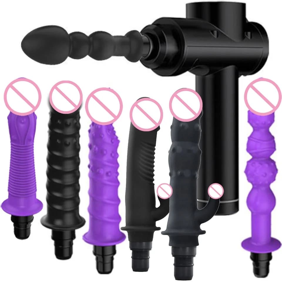 FREDORCH Erotic Gun Fascia with Silicone Massage Head for Dildos, Accessories for Sex Machines and Female Adult Masturbators