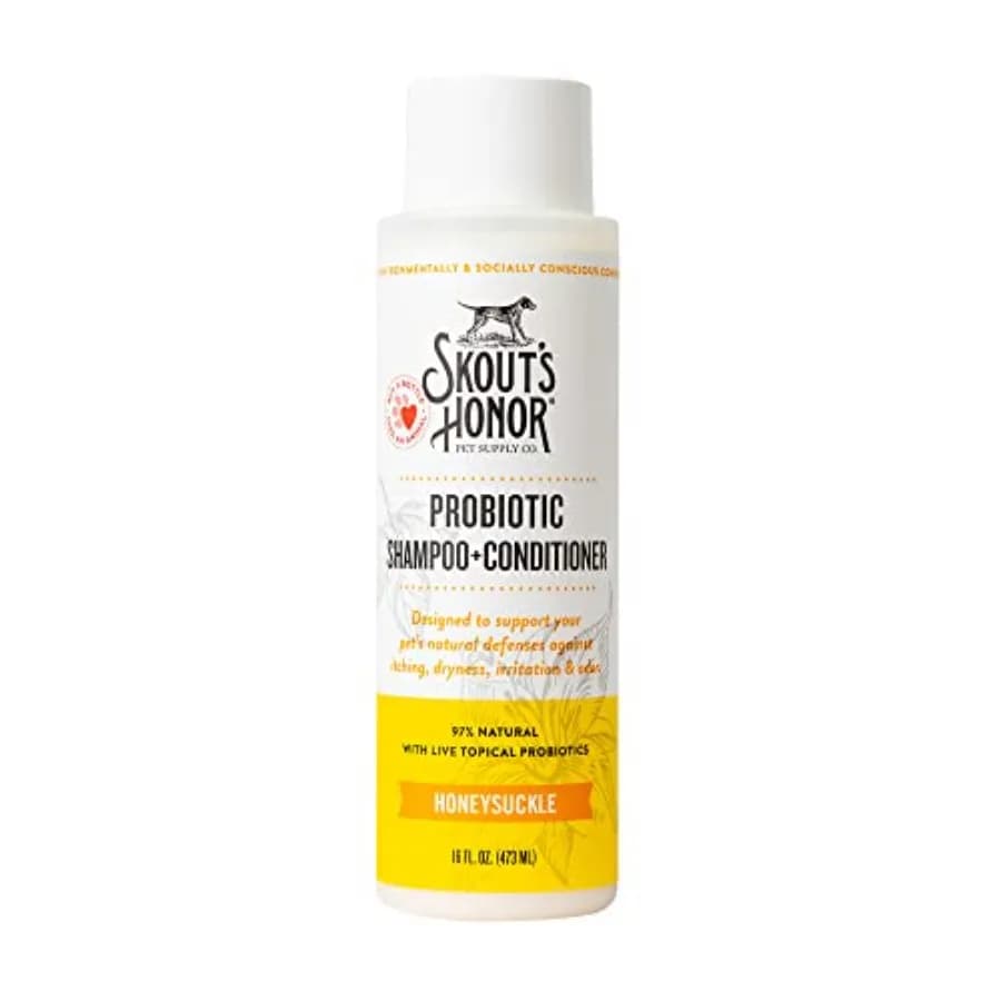 Shampoo e Balsamo Naturale Probiotico per Cani Skout's Hor con Olio di Avocado e Omega-3, Shampoo Delicato per Cuccioli, Idratante per Cani