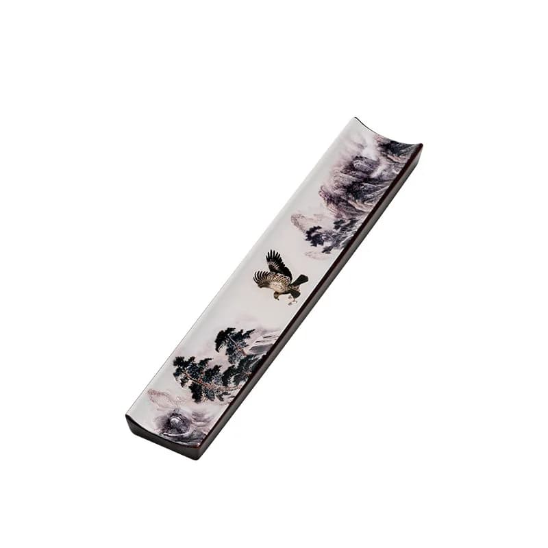 Enamel Chinese Ceramic Incense Burner, Long Stick Incense Holder, Zen Tea Room Aroma Censer Ornament for Home