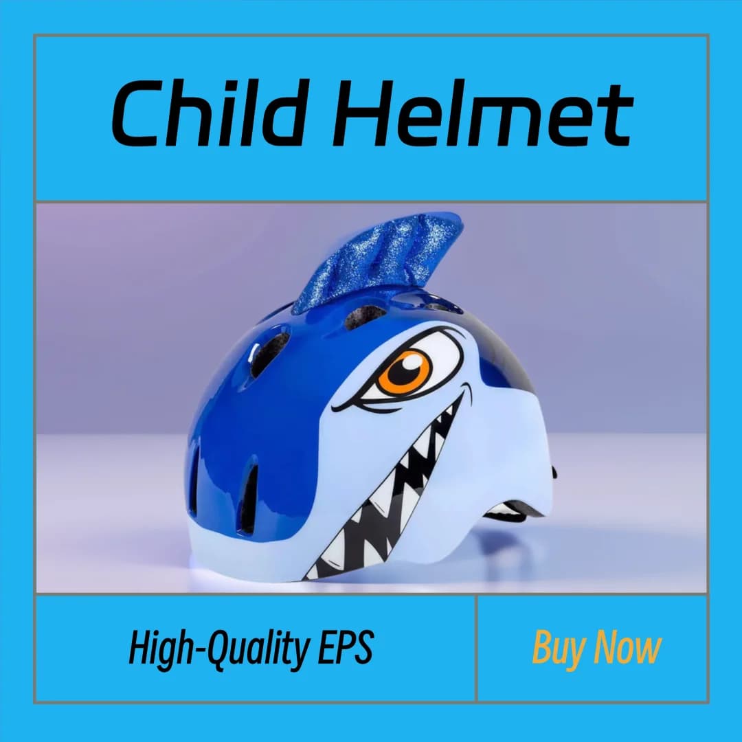 3D Adjustable Baby Bicycle Helmet Shark Scooter Skaterolling Balance Safety Helmet for Bike Baby Boys and Girls 48-56 cm