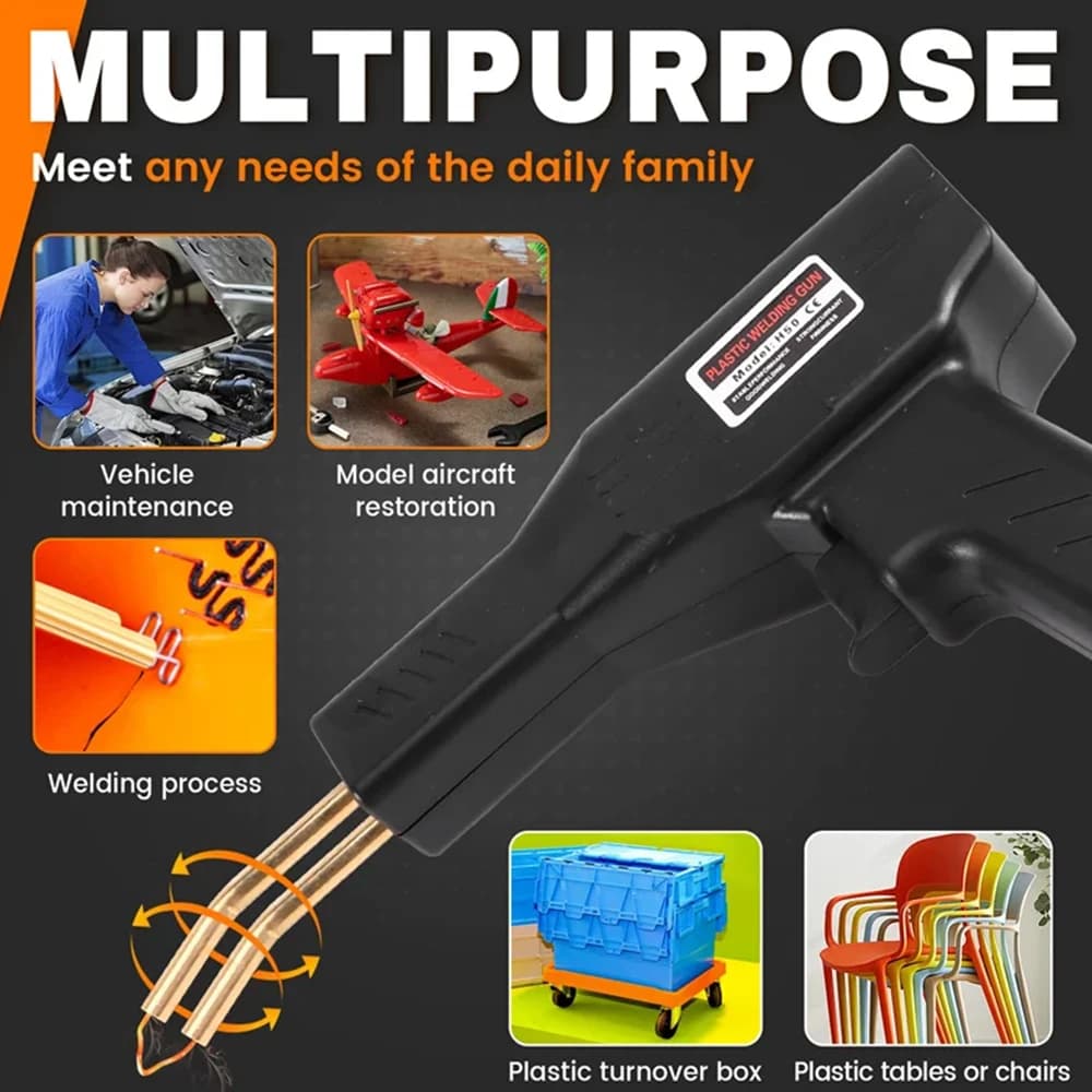 JCD Kit di riparazione paraurti cucitrice a caldo Pistola per saldatura Saldatrice per plastica Saldatore per riparazione paraurti auto e fissaggio plastica