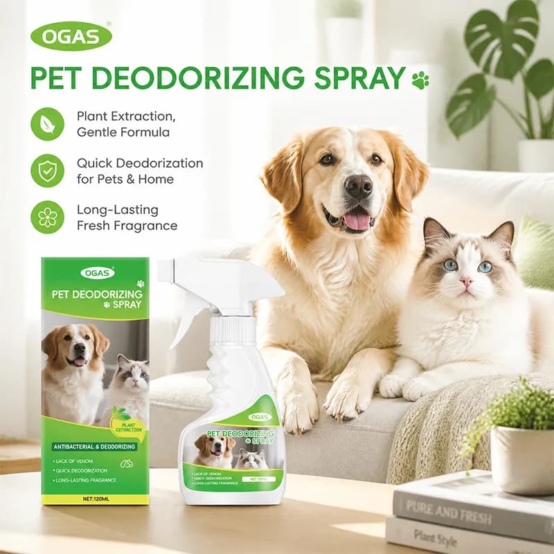 Pet Deodorizing Spray 120ml Bio‑Enzyme Odor Eliminator Safe Lick‑Proof for Cats Dogs Remove Urine Smell Multi‑Scene Household Od