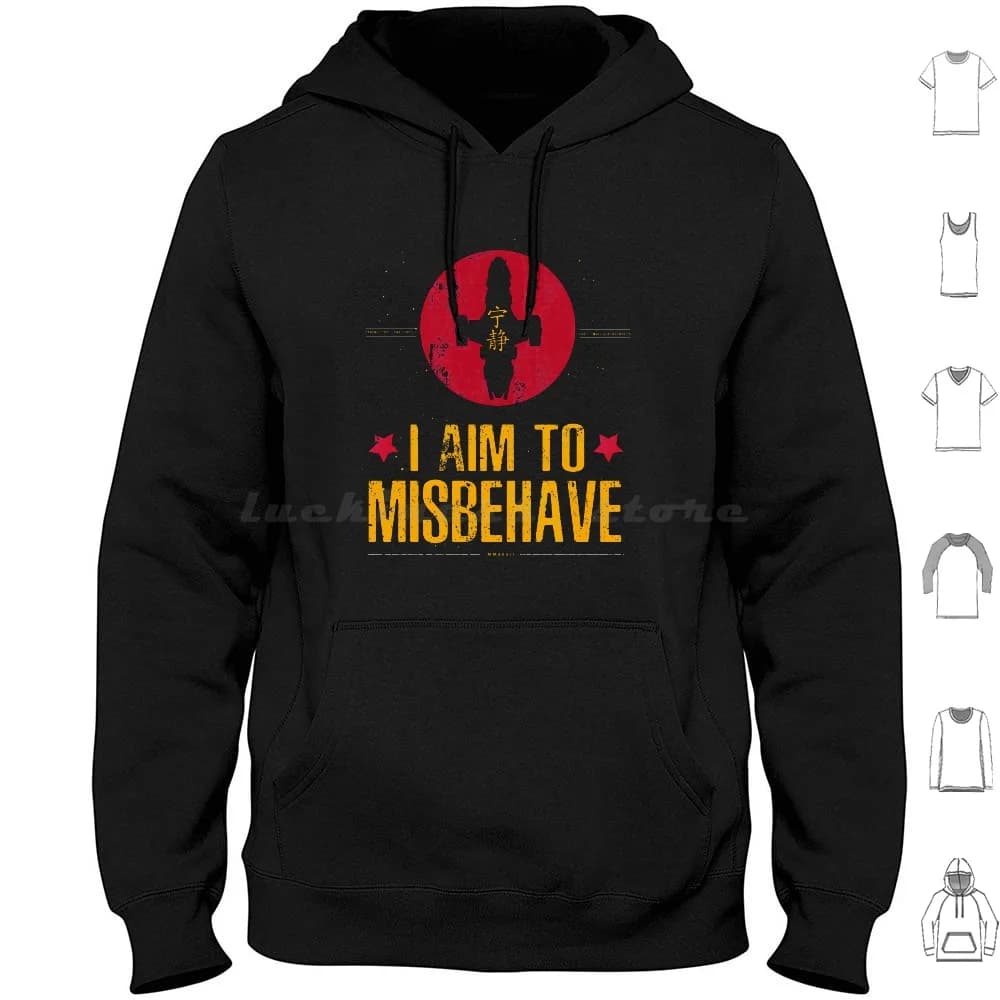 I Aim To Misbehave Hoodie Cotton Long Sleeve Firefly Serenity Browncoats Shiny Joss Whedon Pop Culture Cult Tv Show Cult Tc