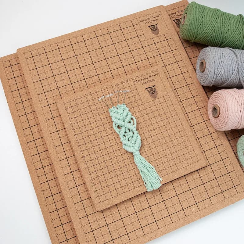 Checkerboard Printing Macrame Mat Multiple Sizes Fixed Pin Cork Board Portable Woven Soft Board