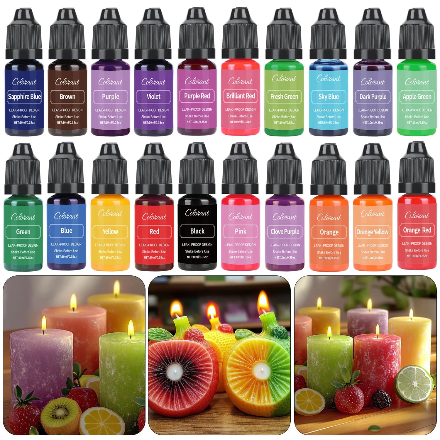 Liquid Candle Dye For Soy Wax Candle Making For Resin Crafts Candle Soap Pigment Liquid Colorant Gold Foil Filler Gold Silver