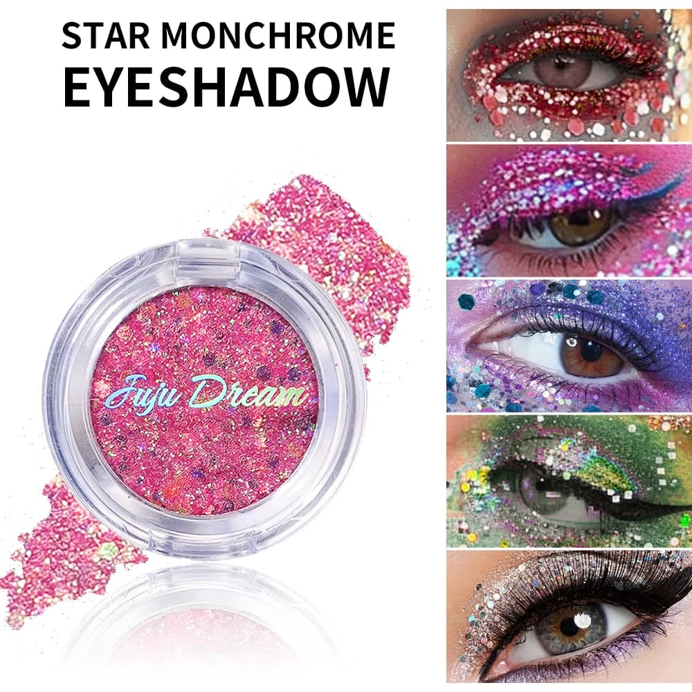 Ombretto Glitter Multicolore Dream, Polvere Scintillante per Trucco da Festival e Palcoscenico