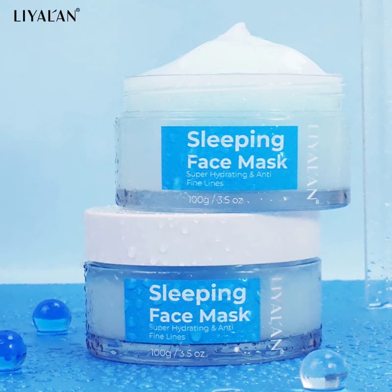 LIYALAN Sleeping Face Cream Mask collagene Crystal Night Glow Water Facial Moisturizer crema illuminante per la cura della pelle idratante profonda