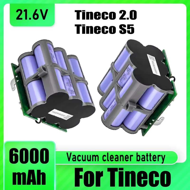 21.6V 6000mAh, For Tineco FLOOR ONE 2.0 S5 PRO 2 S5 Smart S5 Vacuum Cleaner Battery Replacement, High Quality