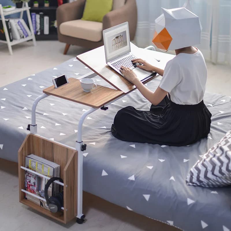 Over Bed Table with Wheels Rolling Laptop for Recliner Mobile Computer Desk Standing Workstation Laptop Cart with Heavy