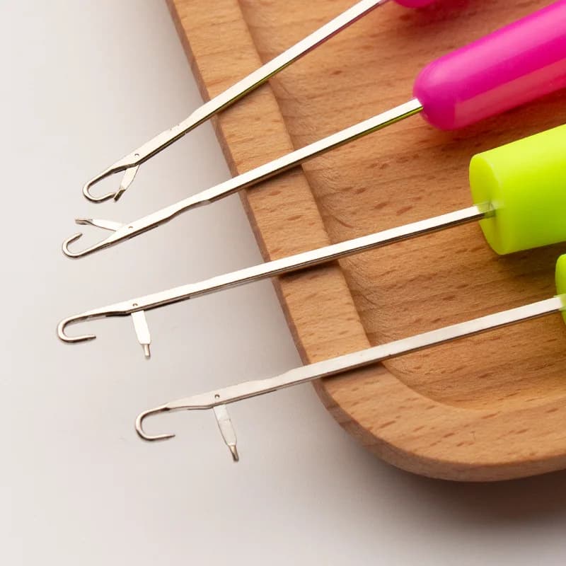 S/M/L Uncinetto con lingua Uncinetto in plastica Ago Ganci per tessitura dei capelli Aghi Dreadlock Knitt Tessitura dei capelli Strumenti per cucire