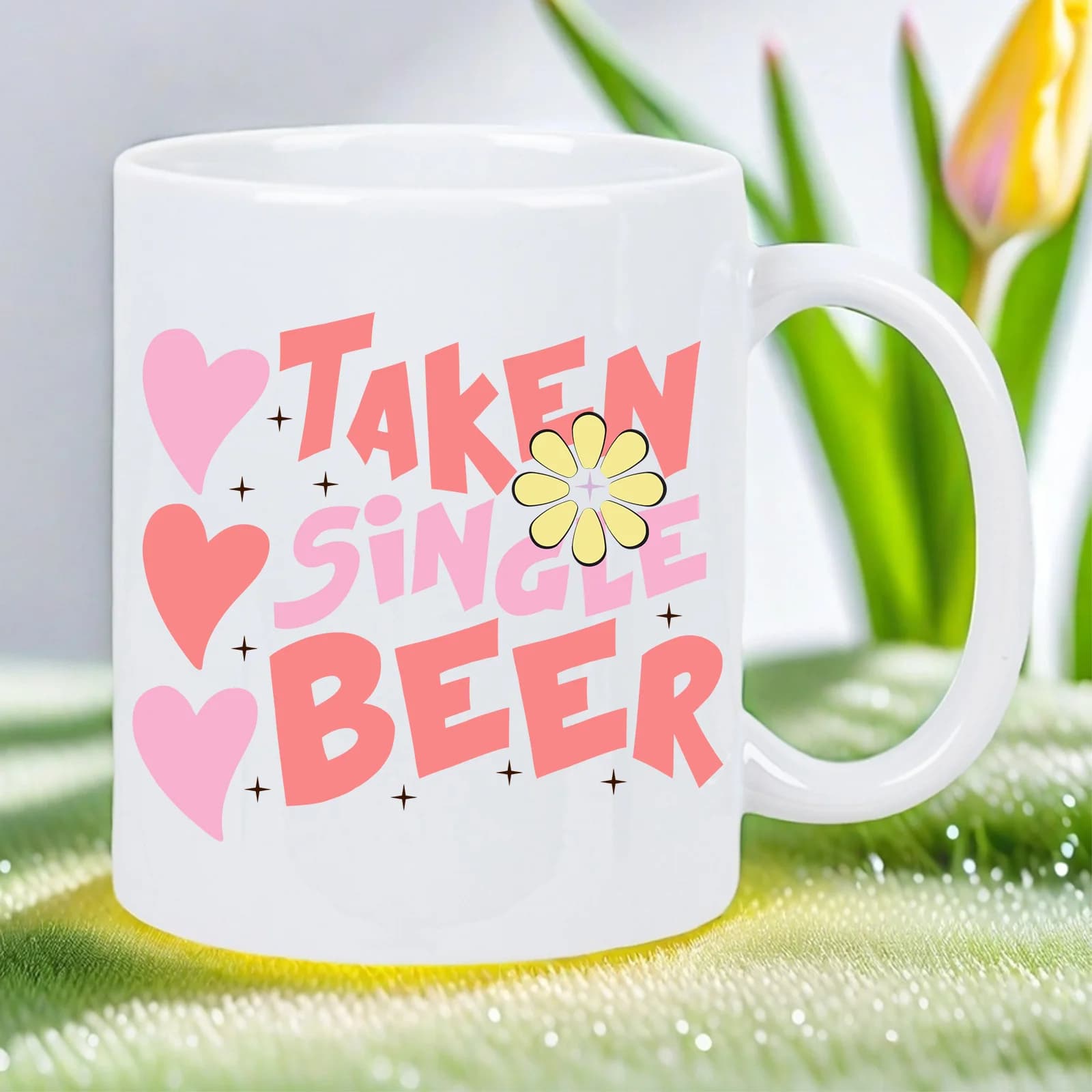 Amore in Fiore: Porta la Birra Singola al Livello Successivo, Tazza Originale con Stampa in Ceramica, Lavabile in Lavastoviglie o Utilizzabile Come