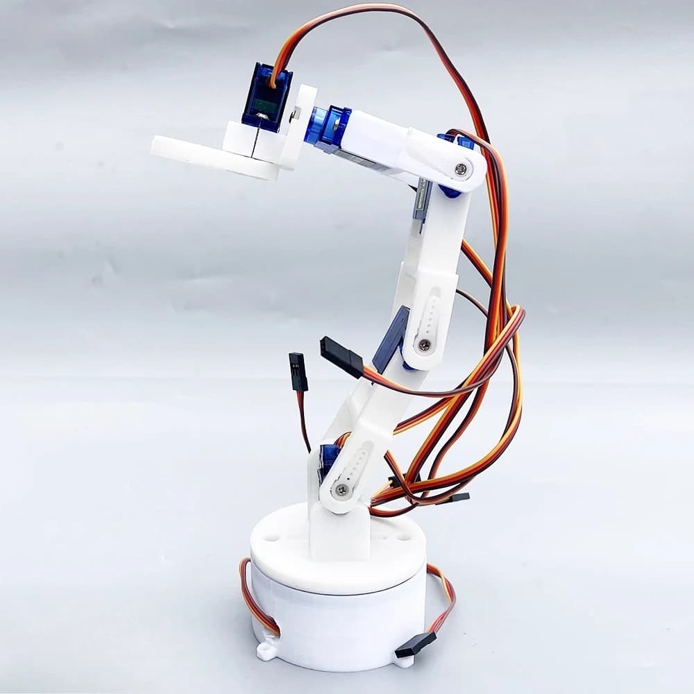 3D printed white six-axis robotic arm DIY robot assembly for arduino ps2