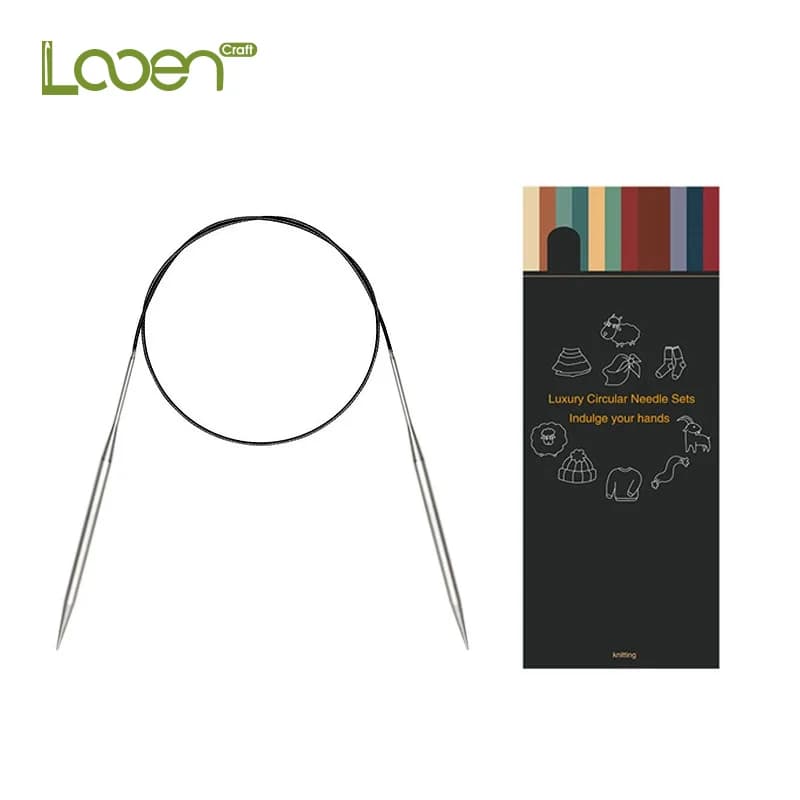 Looen 1 pz ago da maglia circolare in acciaio inossidabile 65 cm tubo liscio aghi per uncinetto per maglieria tessitura fai da te strumenti per cucire lana