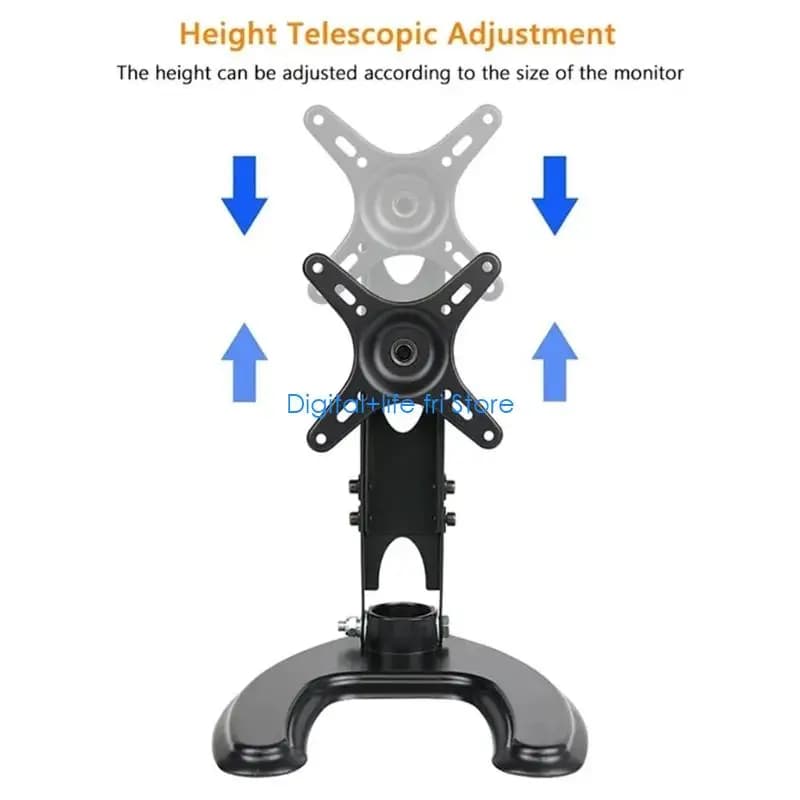 E06D Monitor Stand 360 Degree Rotation Office Use Suitable for 10-27inch Monitor Desktop Support Arm Holder Accessories