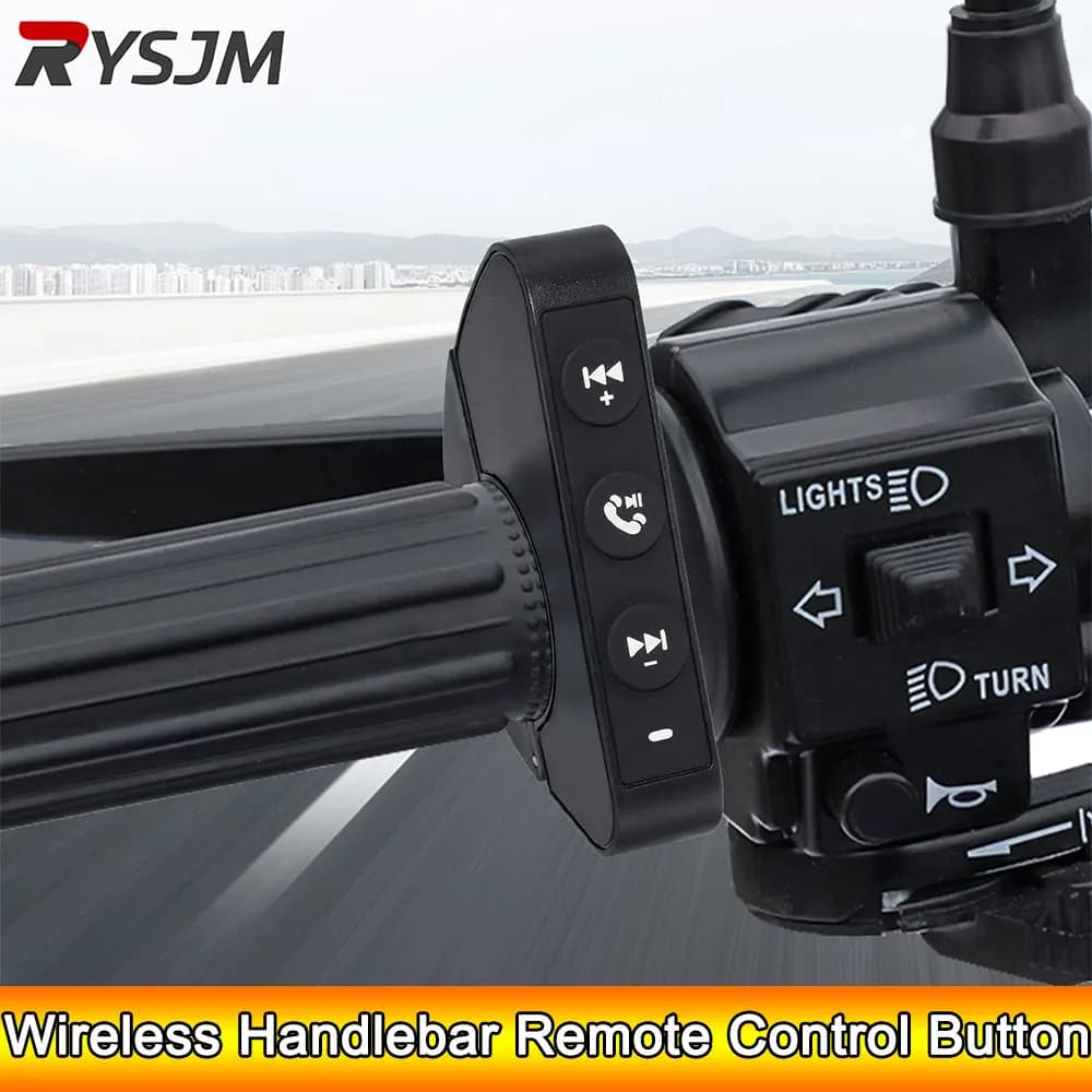 AD waterproof wireless handlebar remote control button for helmet headphone Headphones Multimedia controller headphone for bike handlebar
